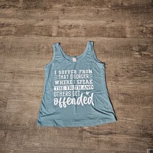 Women's Blue Graphic Tank Top